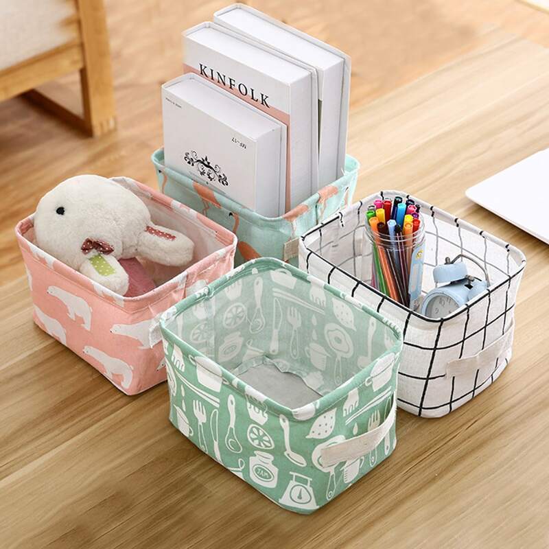 

1pc Plaid Pattern Storage Basket, Multicolor