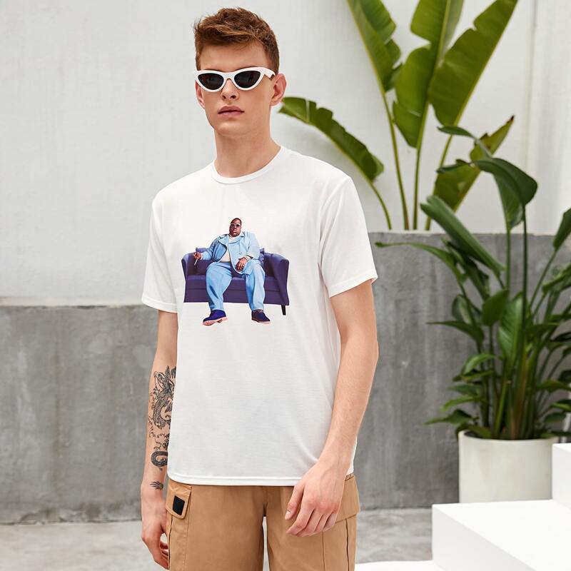 

Guys Figure Graphic Short Sleeve Tee, White