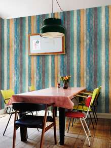 1pc Wood Pattern Wall Sticker - Multicolor - View 6