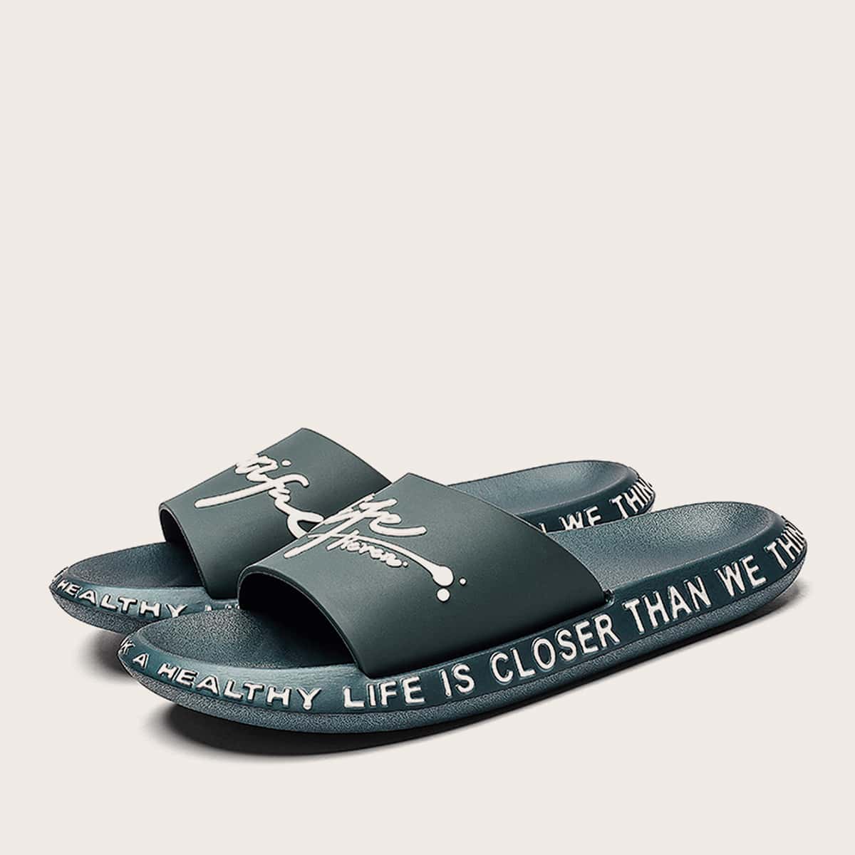 

Letter Graphic Wide Fit Sliders, Green