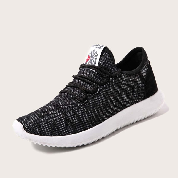 

Men Lace-up Front Wide Fit Sneakers, Black