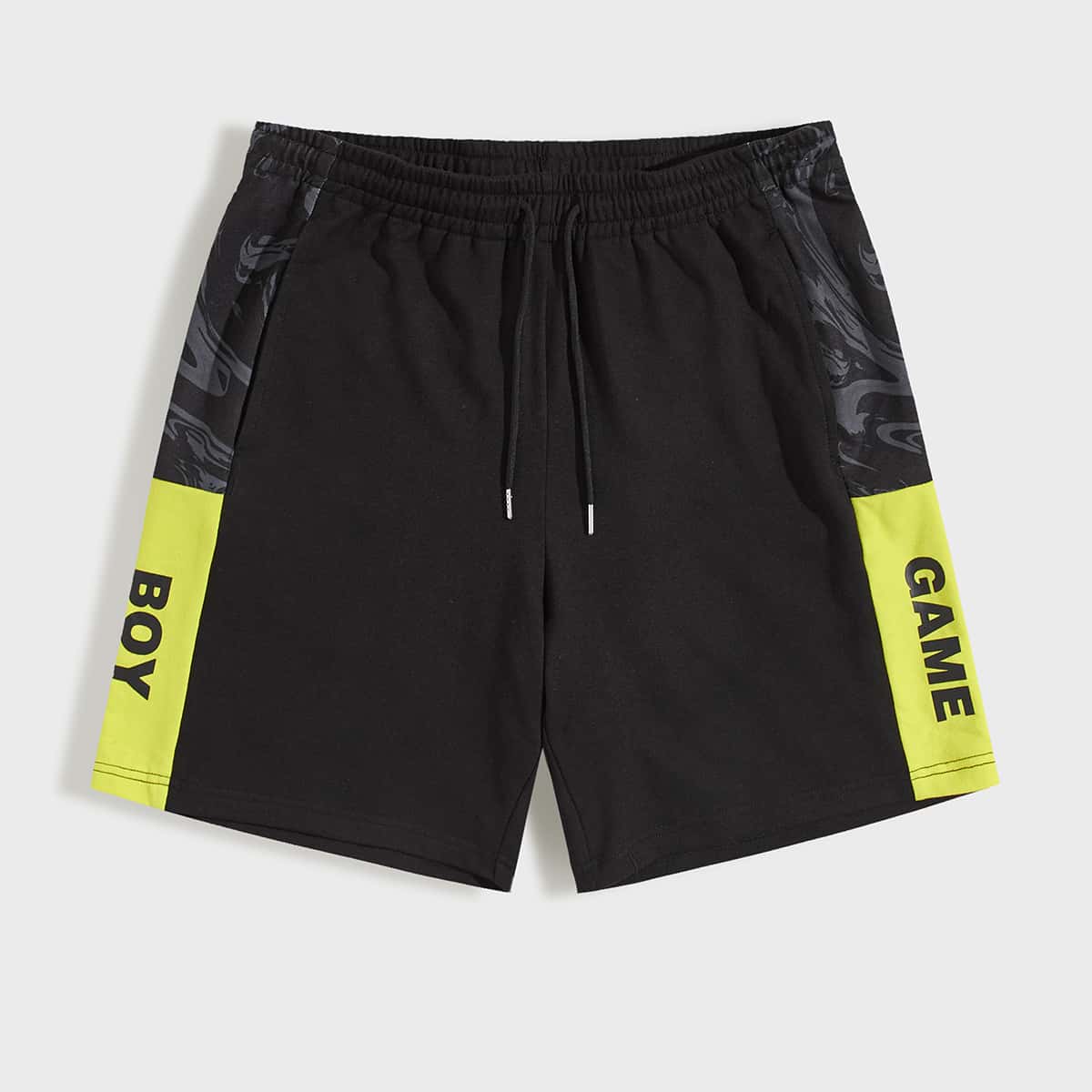 

Guys Letter Graphic Sweat Shorts, Black