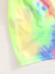 SHEIN Tween Girl Halterneck Tie Dye Romper - Multicolor - View 3