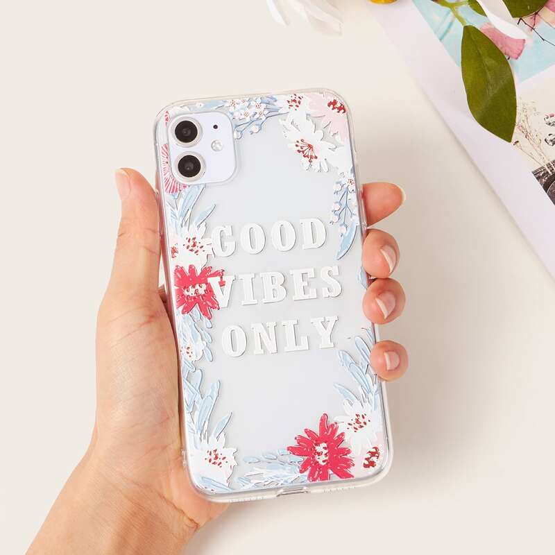 

Floral & Slogan iPhone Case, Multicolor
