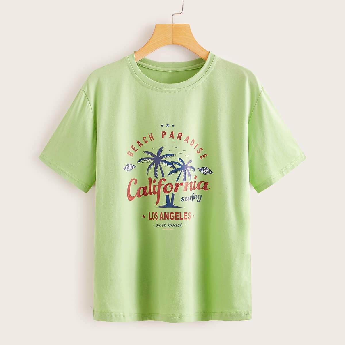 

Beach Graphic Green Tee