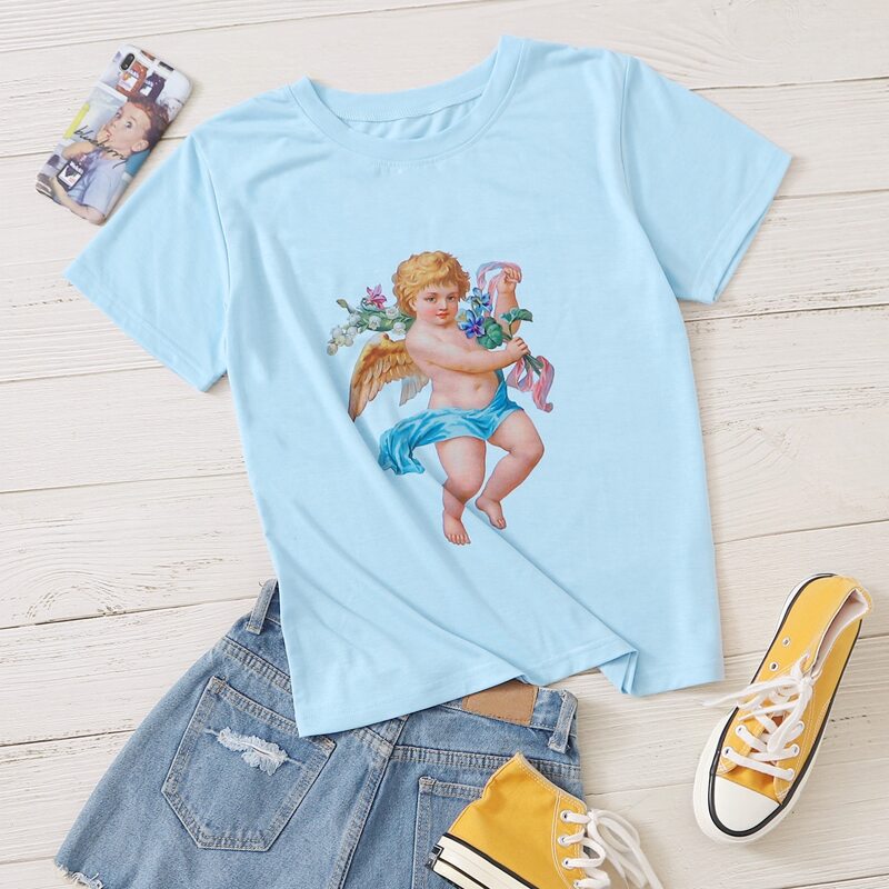 

Angel Graphic Blue Tee