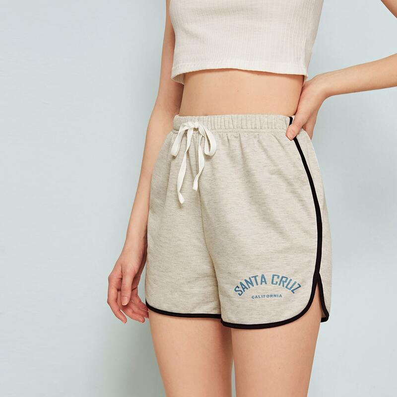 

Letter Print Grey Dolphin Shorts