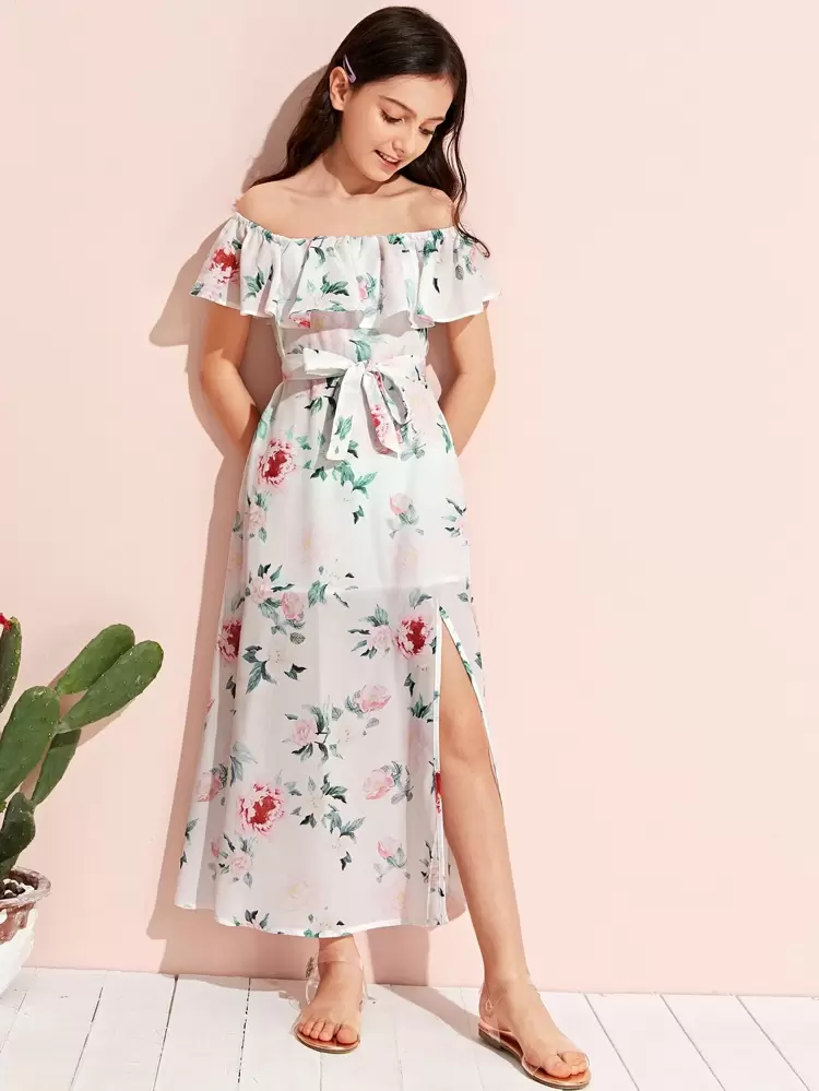 bardot flower girl dress