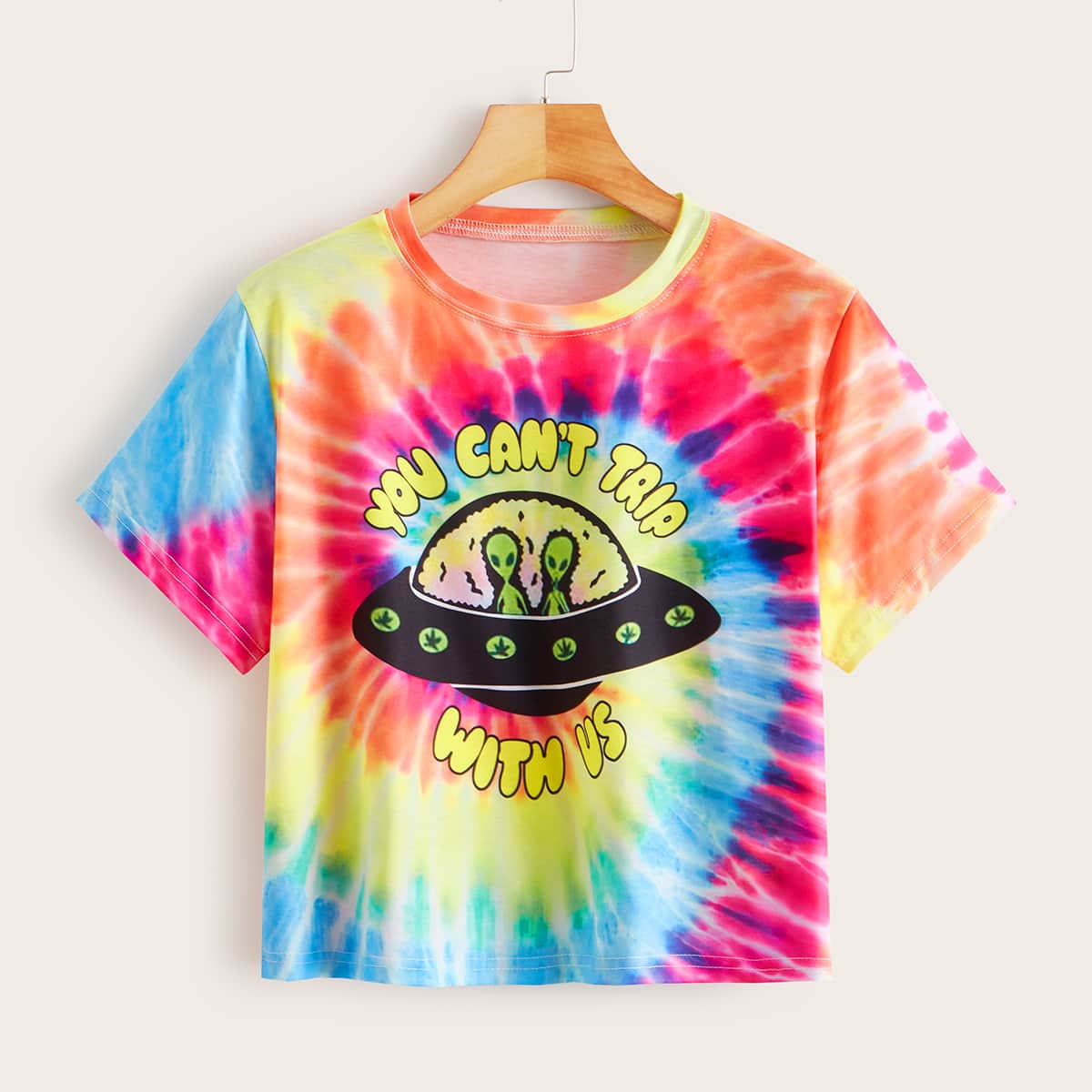 

Tie Dye Slogan Graphic Tee, Multicolor