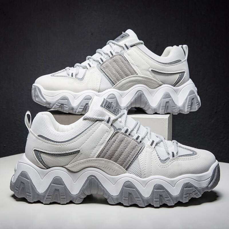 

Guys Lace-up Front Chunky Sneakers, White
