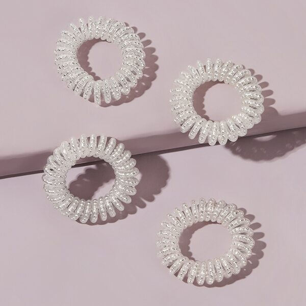 

4pcs Toddler Girls Wire Hair Tie, White