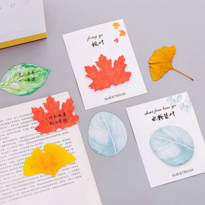 

28pcs Leaf Sticky Note, Multicolor