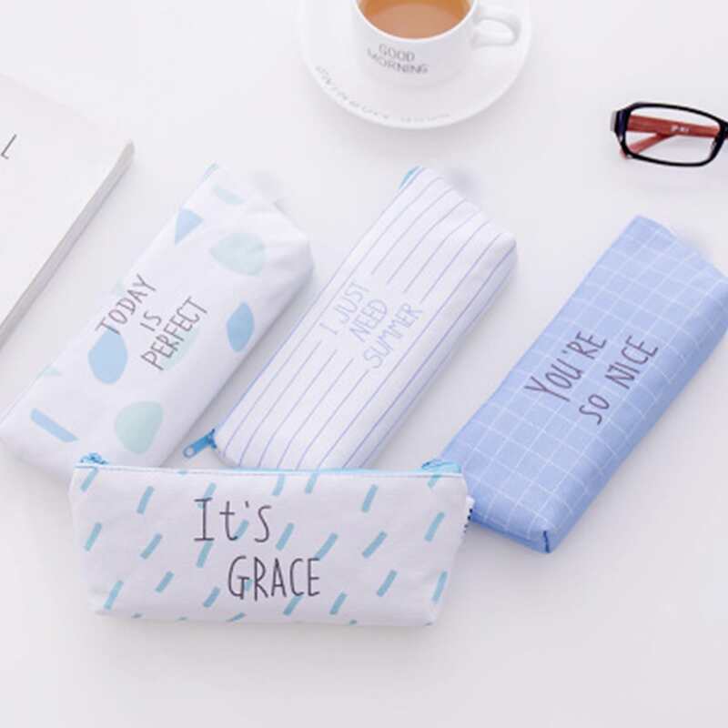 

1pc Slogan Graphic Pencil Bag, Multicolor
