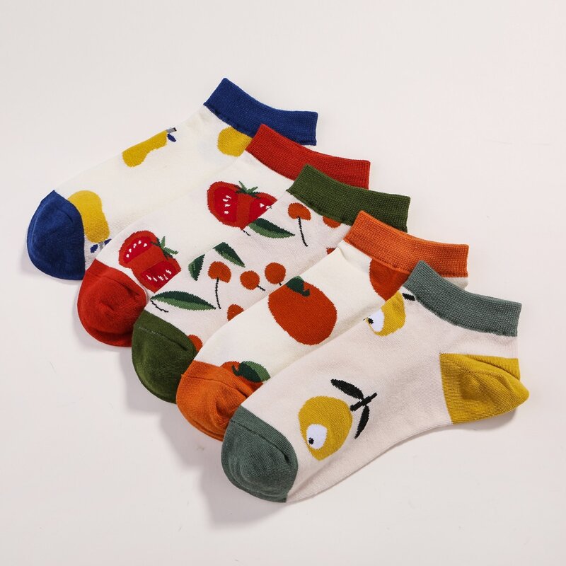 

5pairs Fruit Pattern Ankle Socks, Multicolor