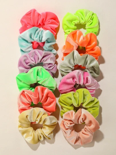 Due Pezzi Neon Motivo a Righe e Sciarpa semplice combinazione Set Arancione Rosa Verde