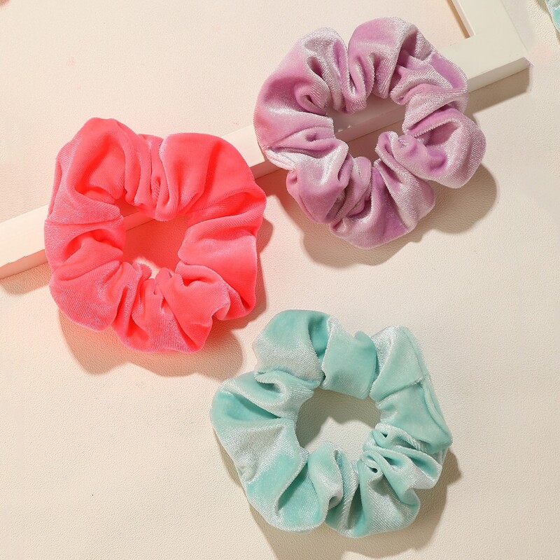 

12pcs Velvet Crumpled Scrunchie, Multicolor