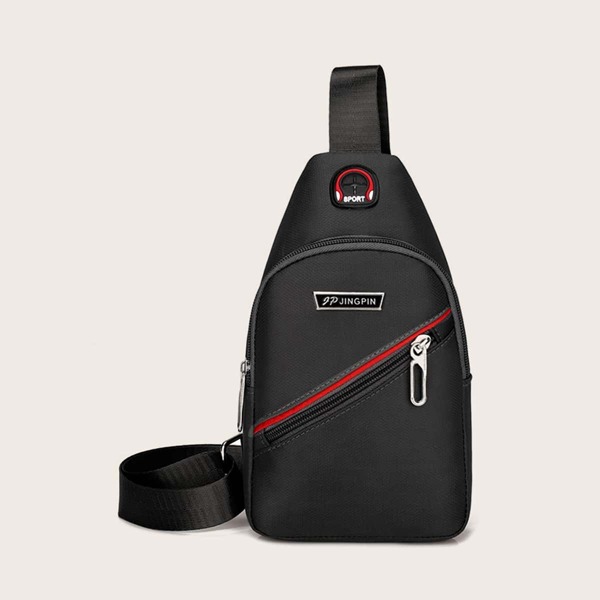 

Мужская сумка-слинг с молнией, Чёрный