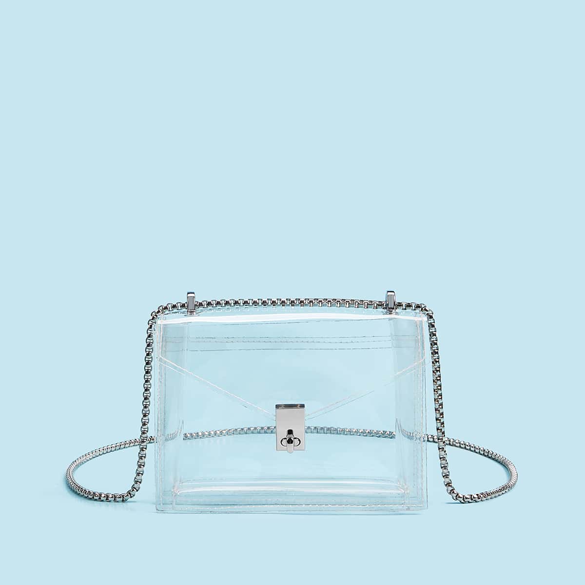 

Twist Lock Clear Crossbody Bag