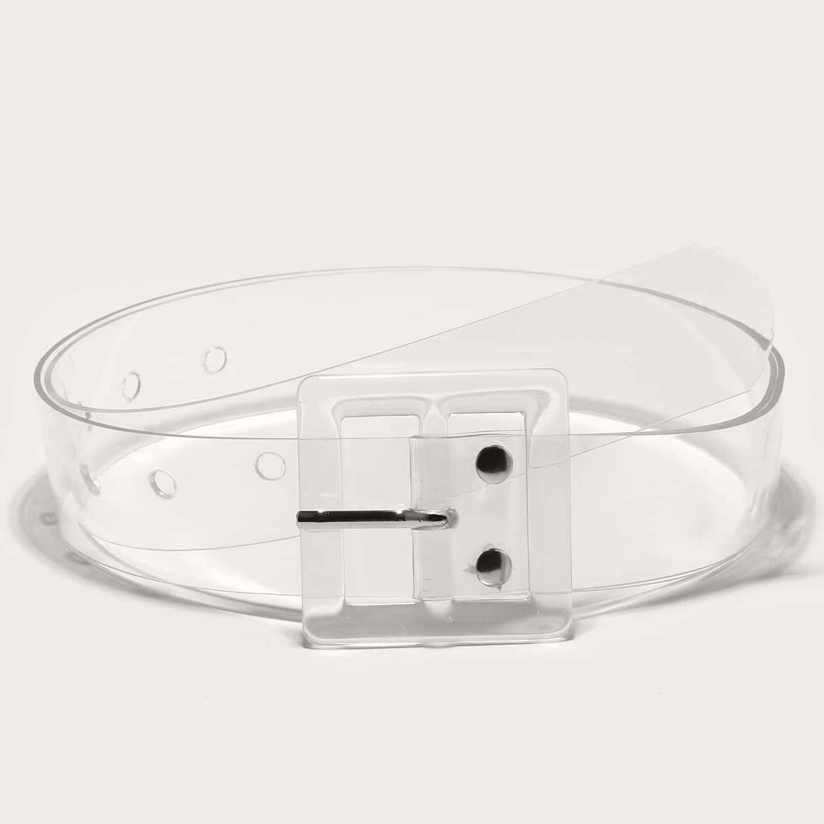

Eyelet Decor Clear Buckle Belt