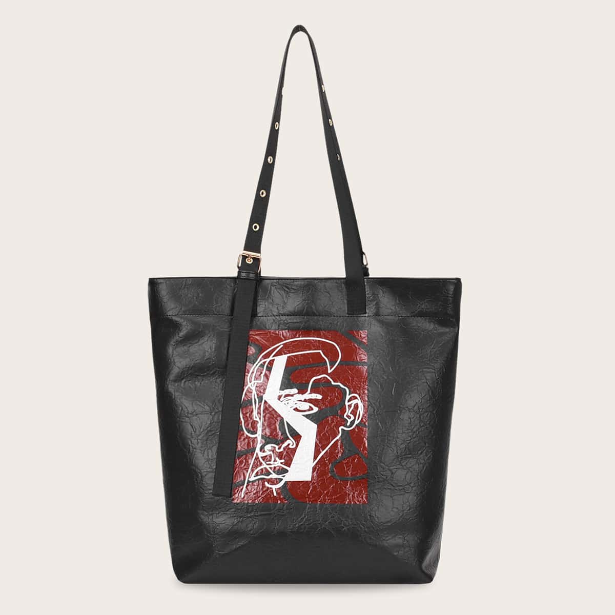 

Graphic Tote Bag, Black