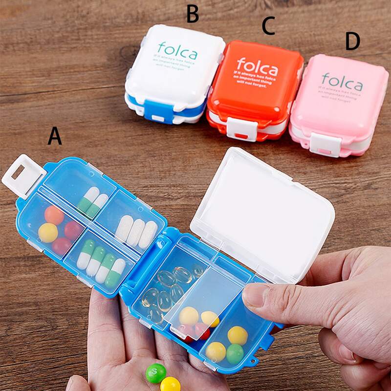 

1pc 8 Grid Pill Storage Box, Multicolor