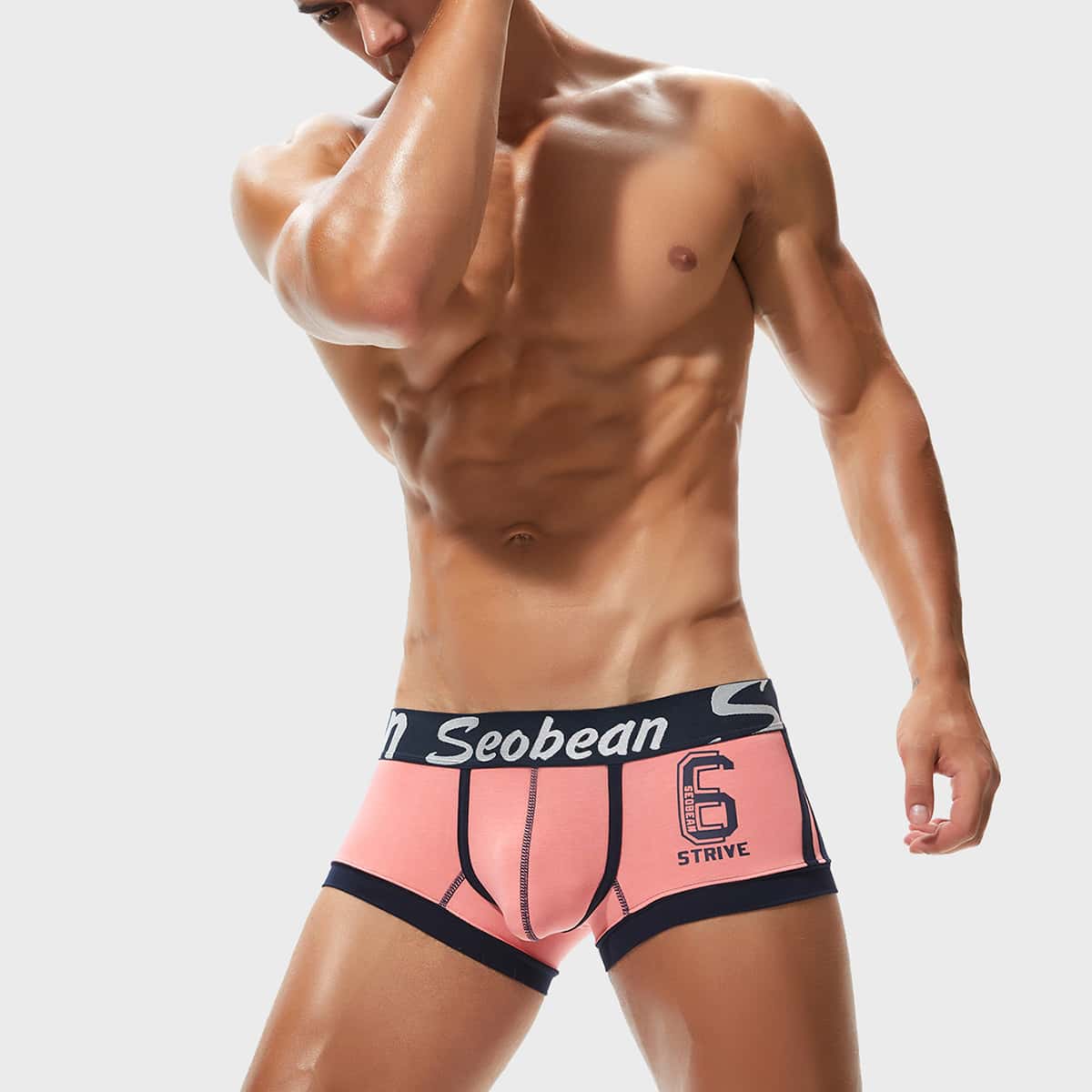 

Guys Number & Letter Graphic Boxer Brief, Pink
