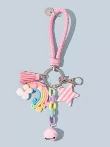 Tua & Star Charm Keychain - Nhiều màu - Xem 1