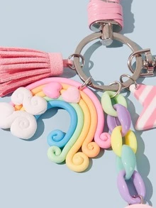 Tua & Star Charm Keychain - Nhiều màu - Xem 3