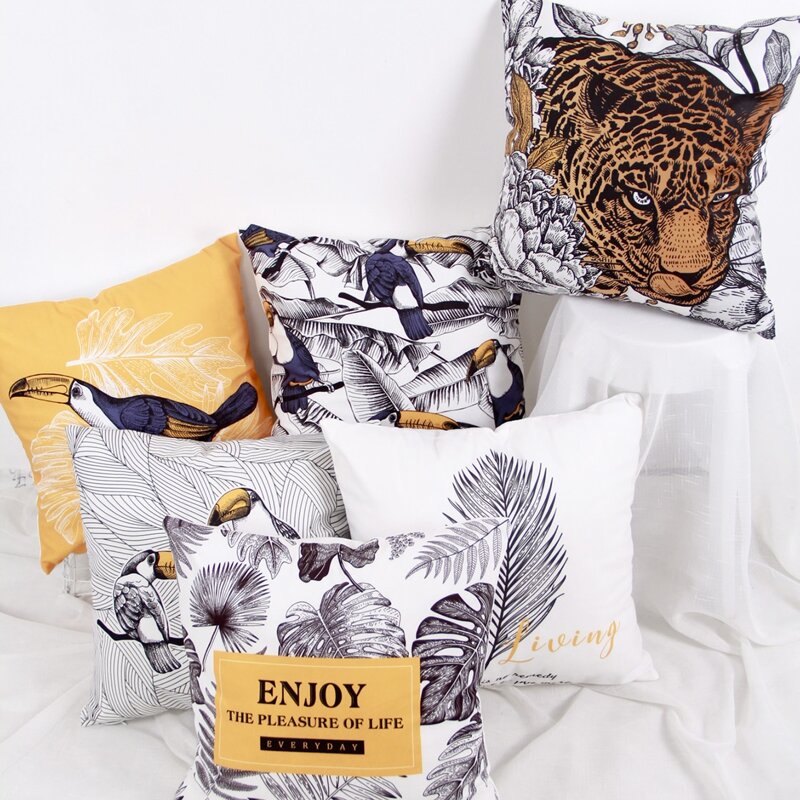 

1pc Animal Print Cushion Cover Without Filler, Multicolor