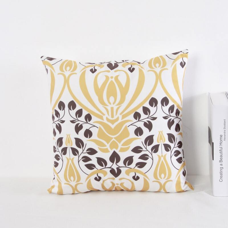 

Leaf Print Cushion Cover Without Filler, Multicolor