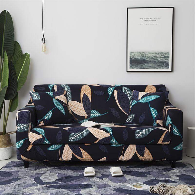 

Leaf Print Stretchy Sofa Cover Without Cushion Cover, Multicolor