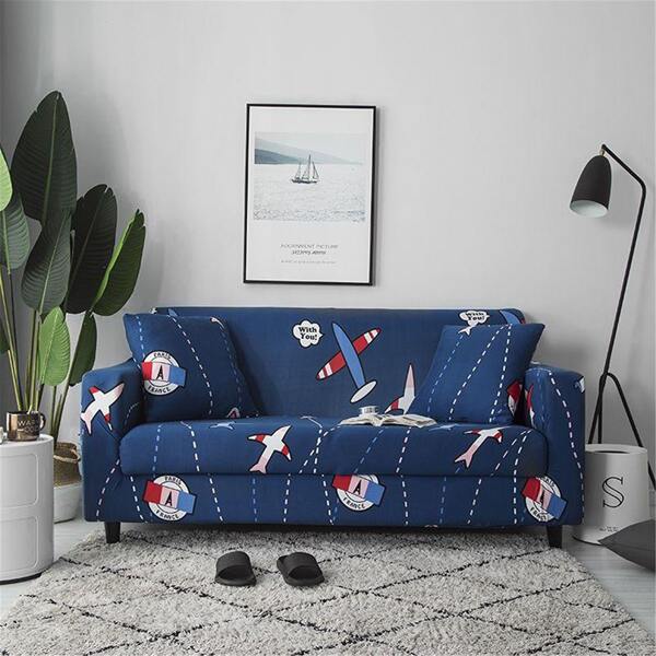 

Эластичный чехол для дивана с принтом самолета без чехла подушки, Тёмно-синие