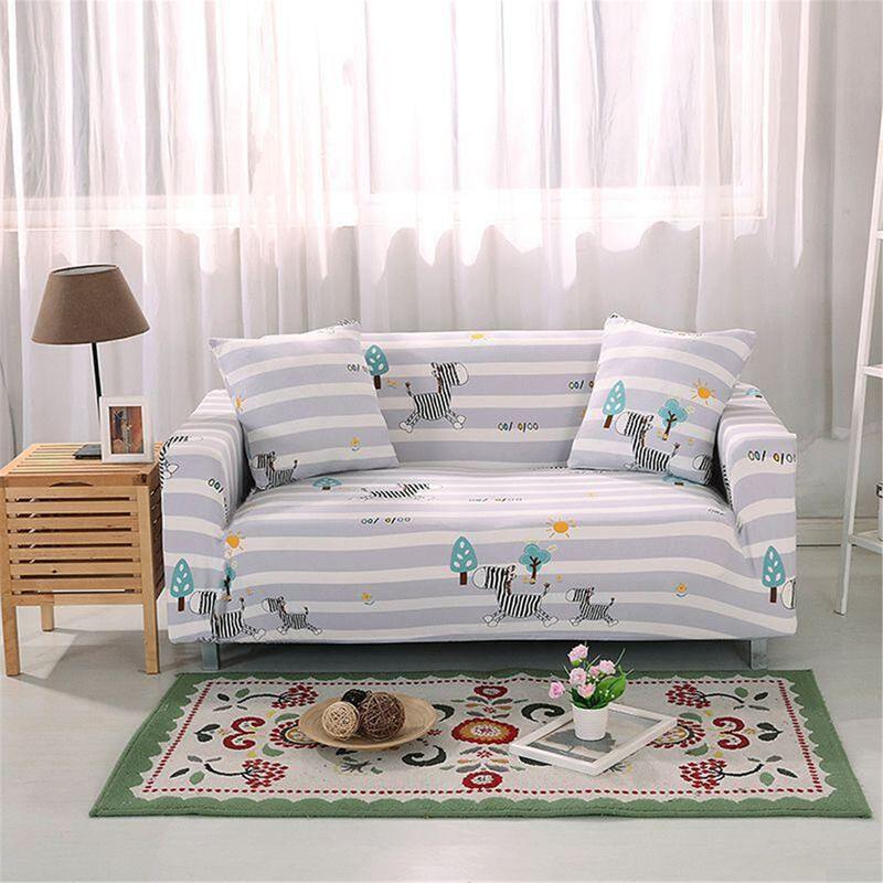 

Zebra Print Stretchy Sofa Cover Without Cushion Cover, Multicolor