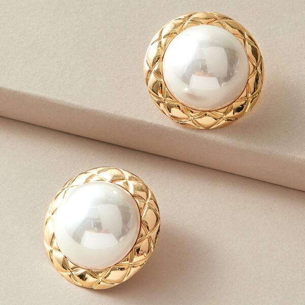 

Серьги-подвески с искусственным жемчугом 1 пара, Многоцветный