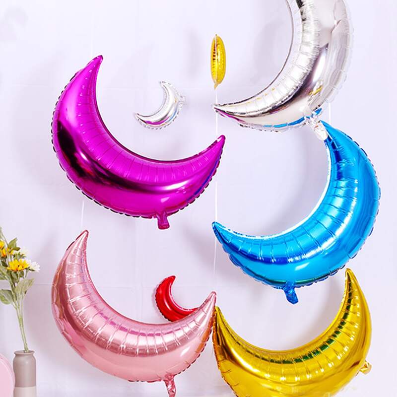 

1pc Moon Shaped Holiday Balloon, Multicolor