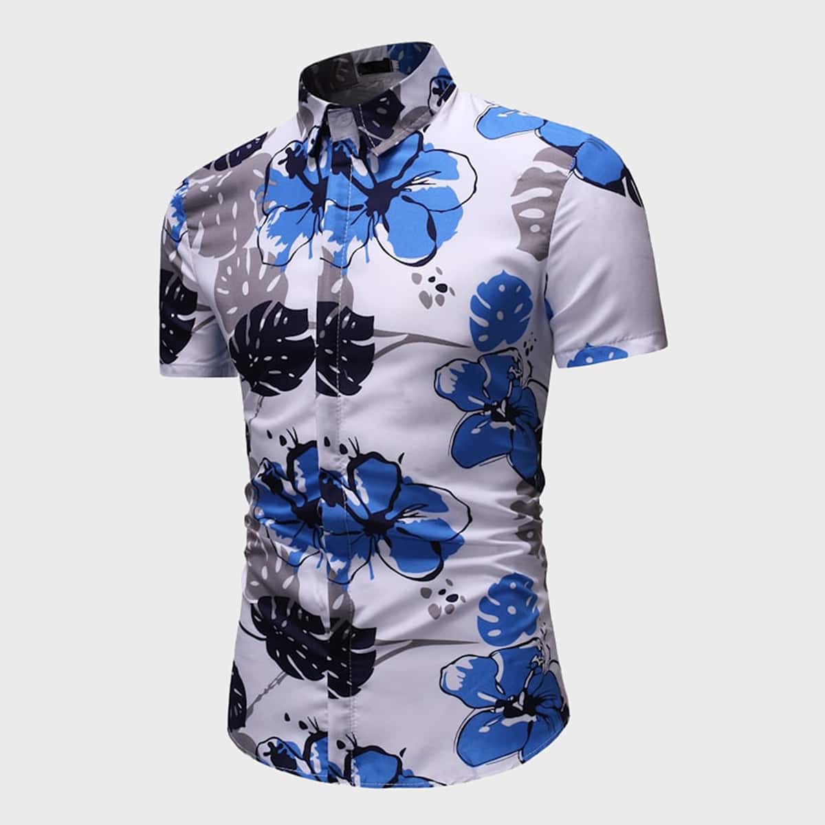 

Guys Floral & Tropical Print Shirt, Multicolor