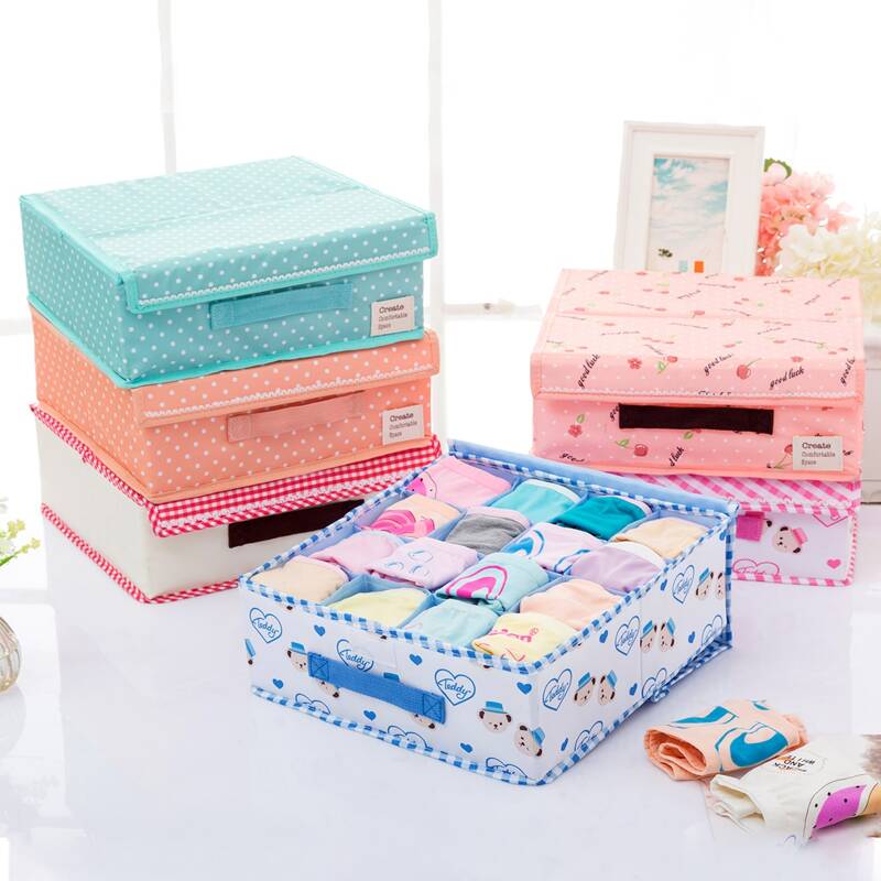 

1pc 16 Grid Underclothes Storage Box, Multicolor
