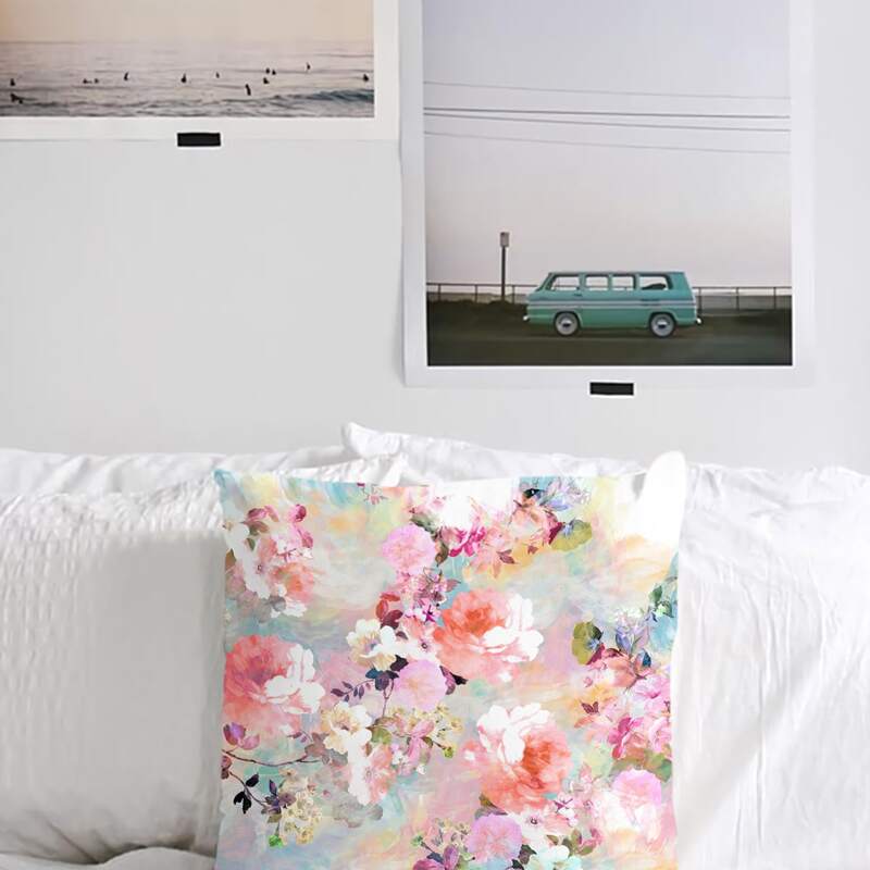 

Flower Print Cushion Cover Without Filler, Multicolor