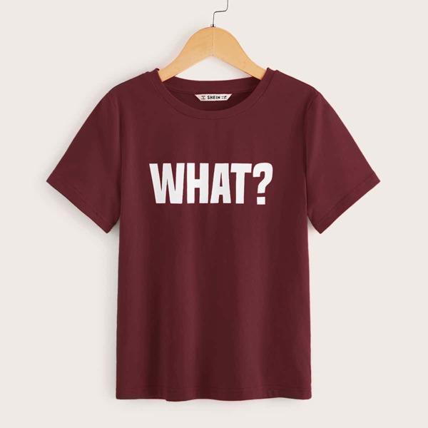 

Boys Letter Graphic Tee, Burgundy