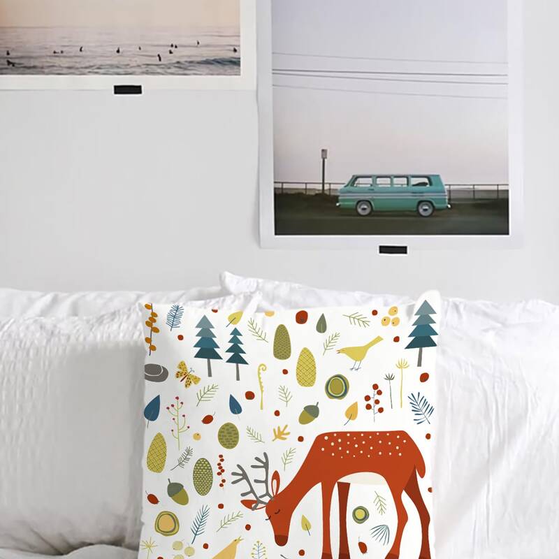 

Cartoon Slogan Cushion Cover Without Filler, Multicolor