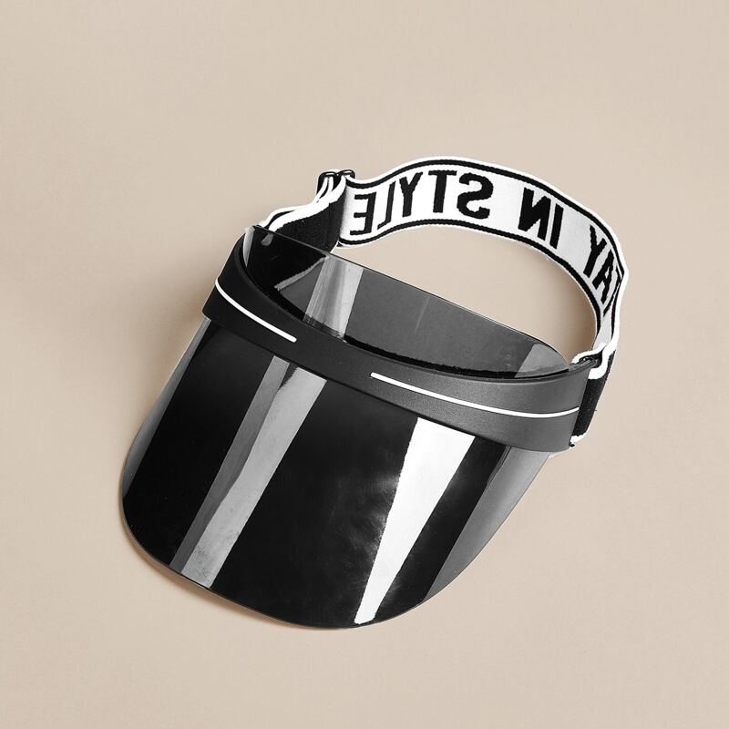 

Letter Graphic Belt Visor Hat, Black