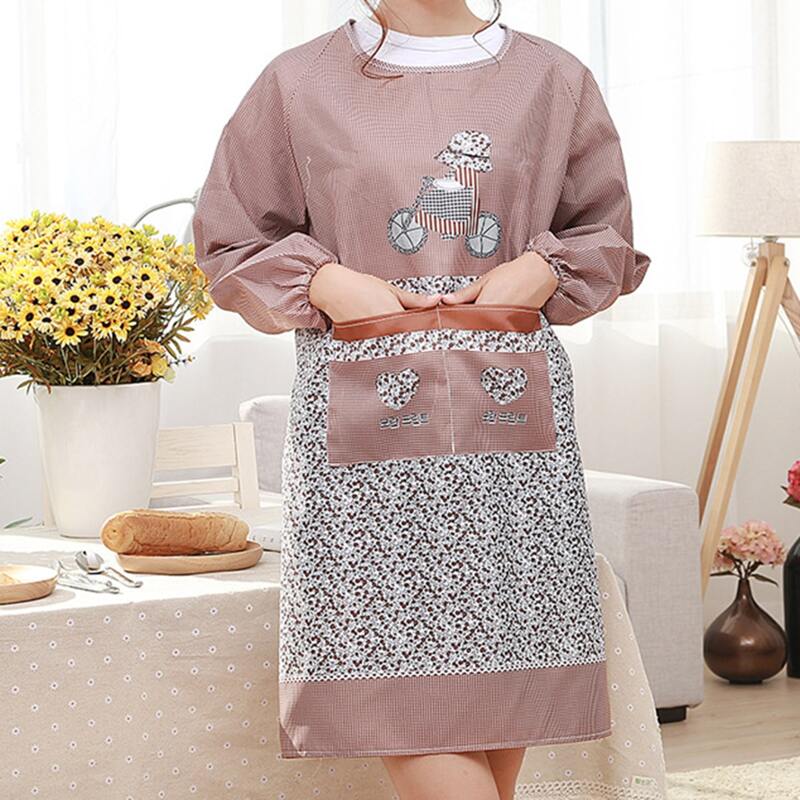 

1pc Cartoon Graphic Apron With Sleeve, Multicolor