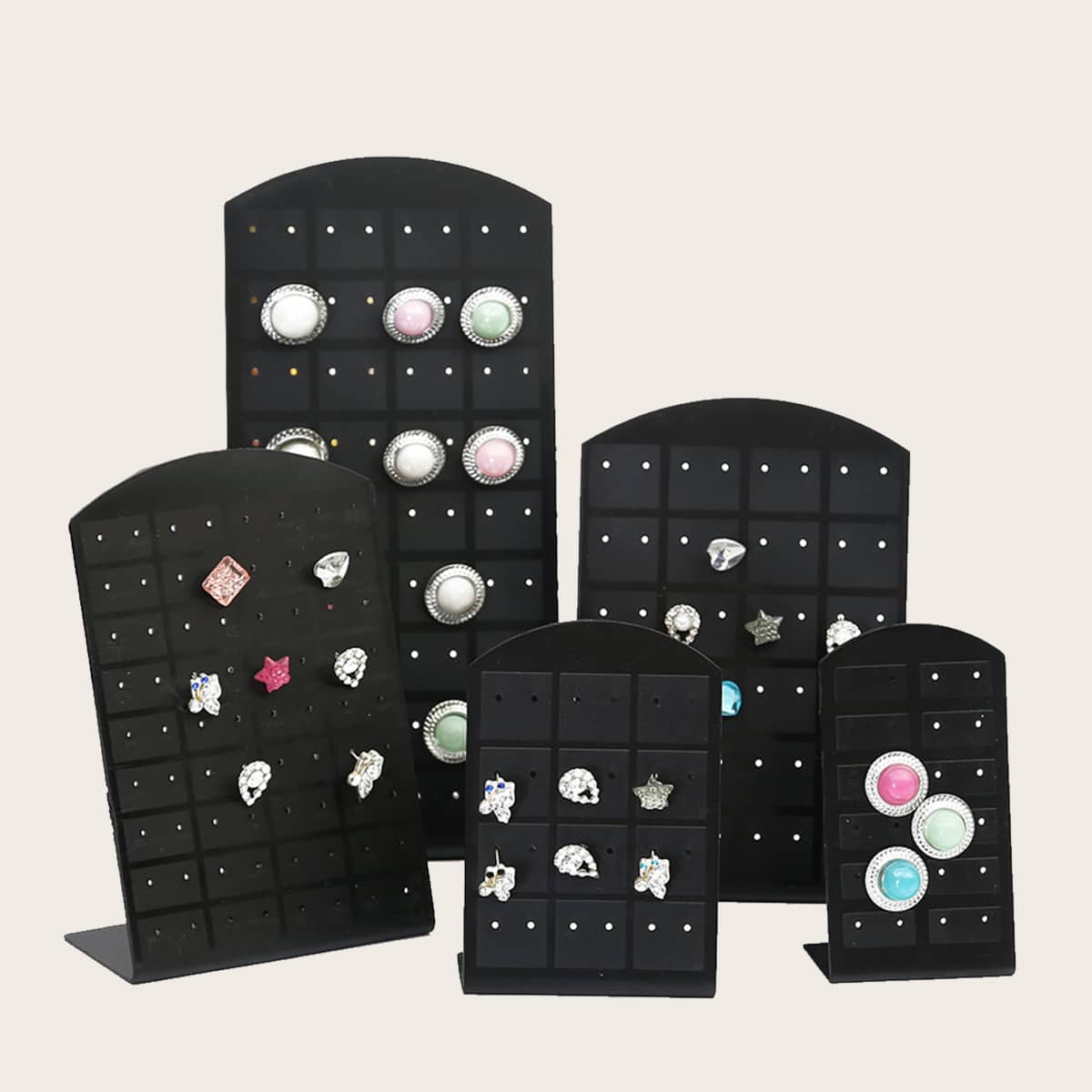 

1pc Desktop Earring Storage Rack, Black and white