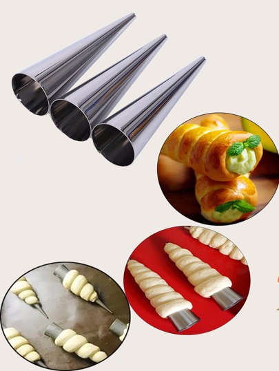 قوالب بوق كريم من الفولاذ المقاوم للصدأ وقوالب كريمة مخروطية الشكل غير لاصقة وقالب كرواسون