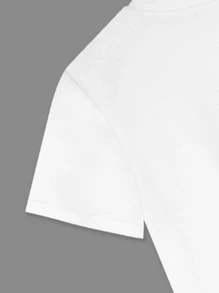 Camiseta con estampado de salpicadura de pintura y corazón - grande - Blanco - Ver 4