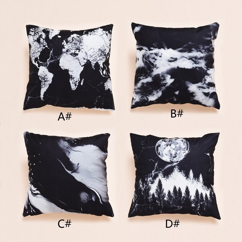 

1pc Mixed Pattern Cushion Cover Without Filler, Black
