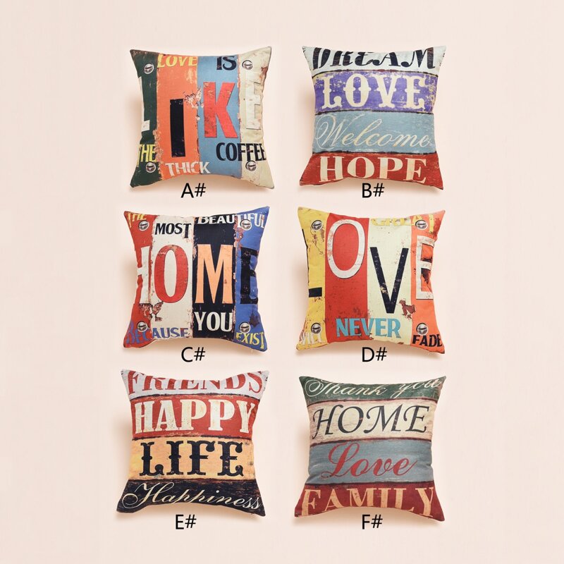 

1pc Letter Graphic Cushion Cover Without Filler, Multicolor
