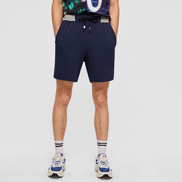 

Мужские шорты с контрастной талией, Тёмно-синие