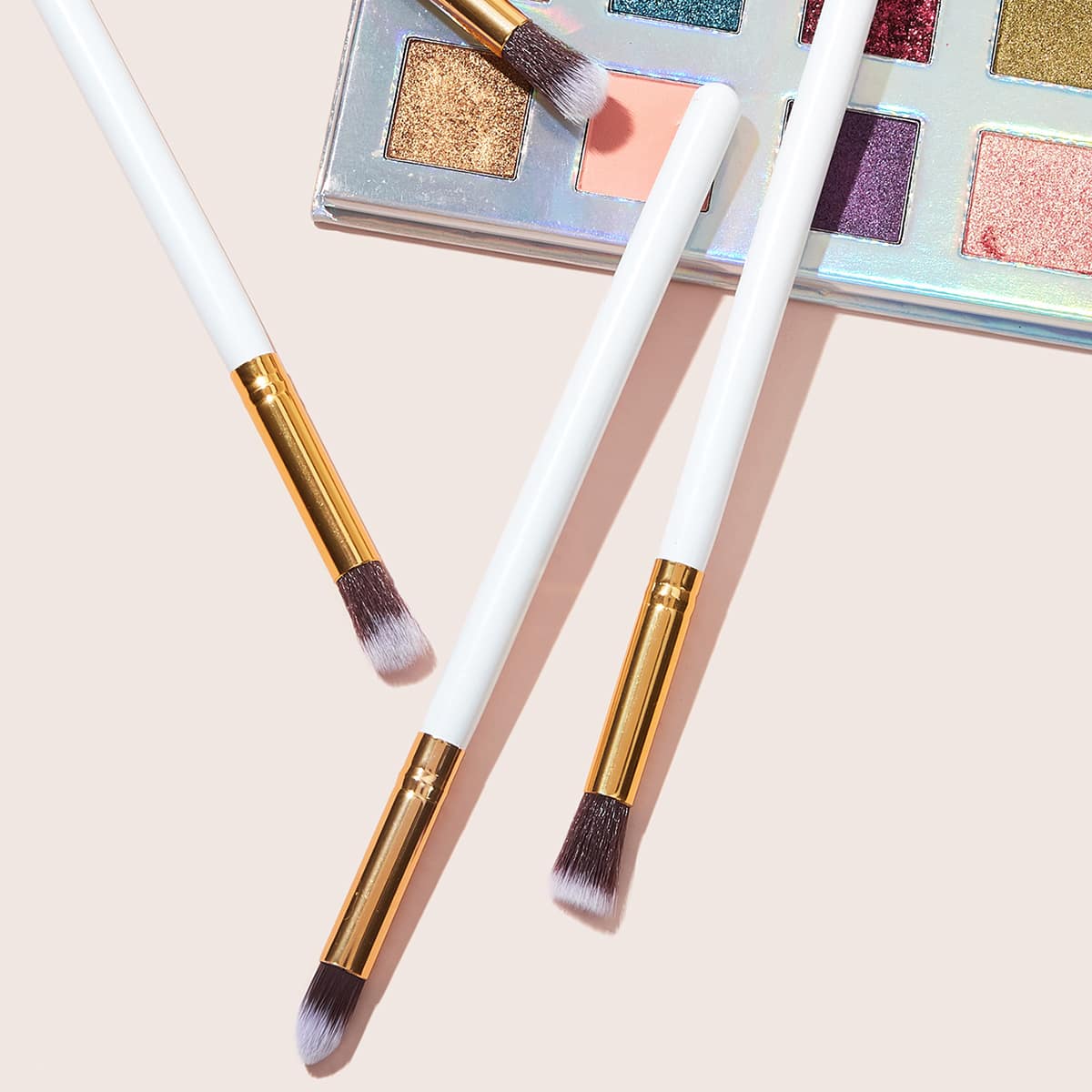 

4pcs Duo-fiber Eye Makeup Brush Set, White