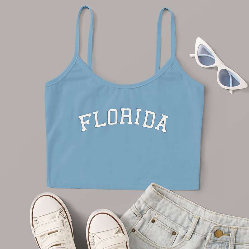 

Letter Graphic Blue Cami